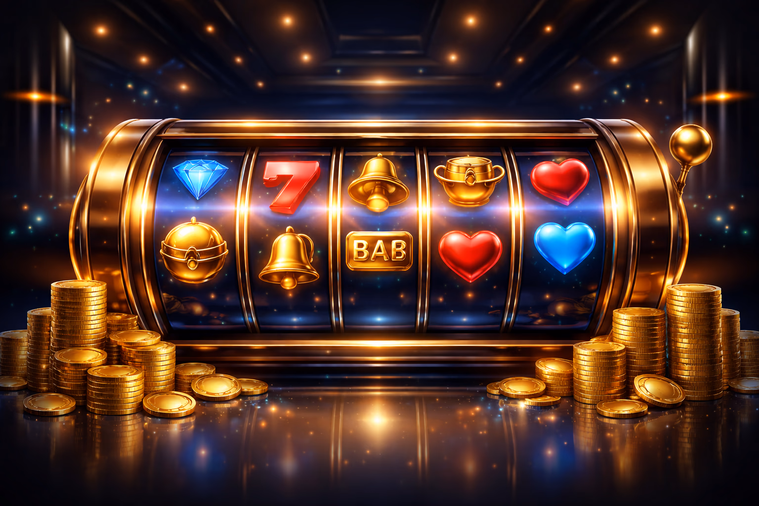 Premium slot reel display with bright symbols and polished casino-style visuals for 666TK